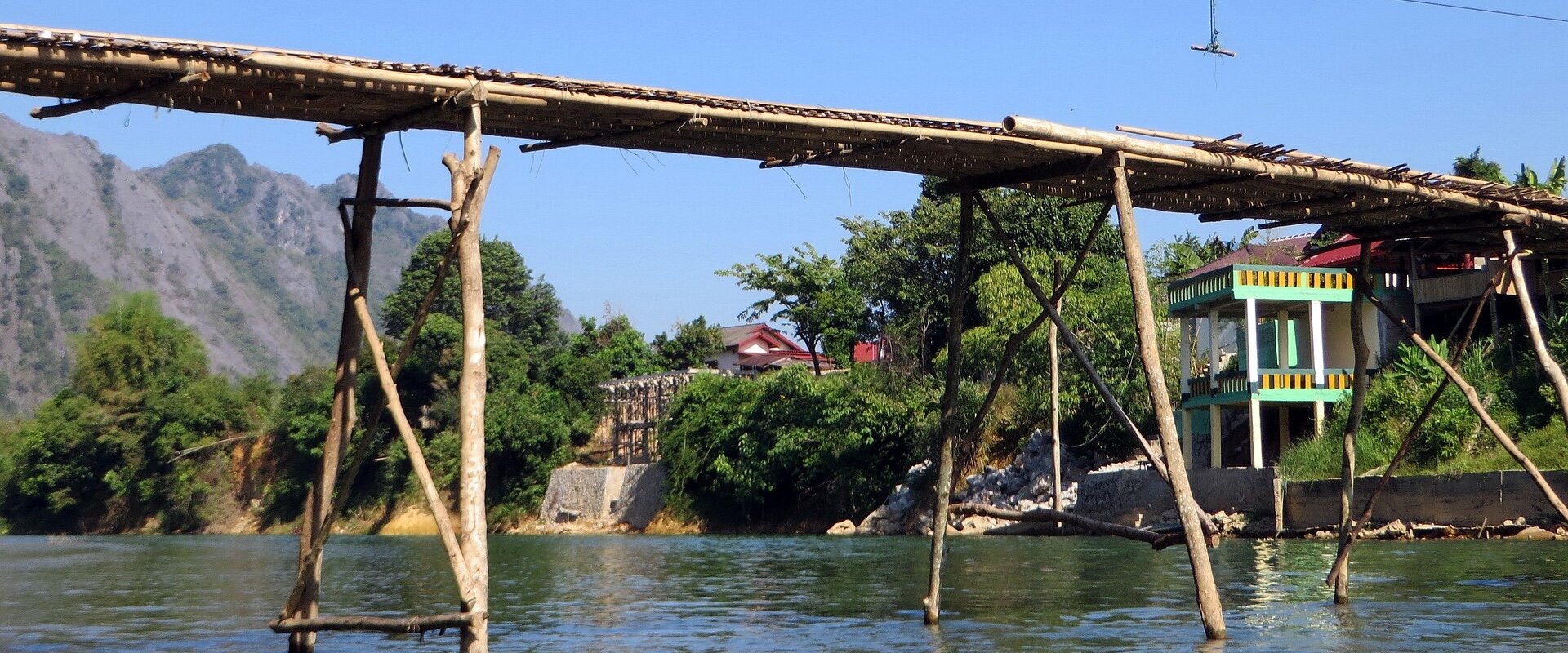 Vang Vieng Wooden Bridge, Laos